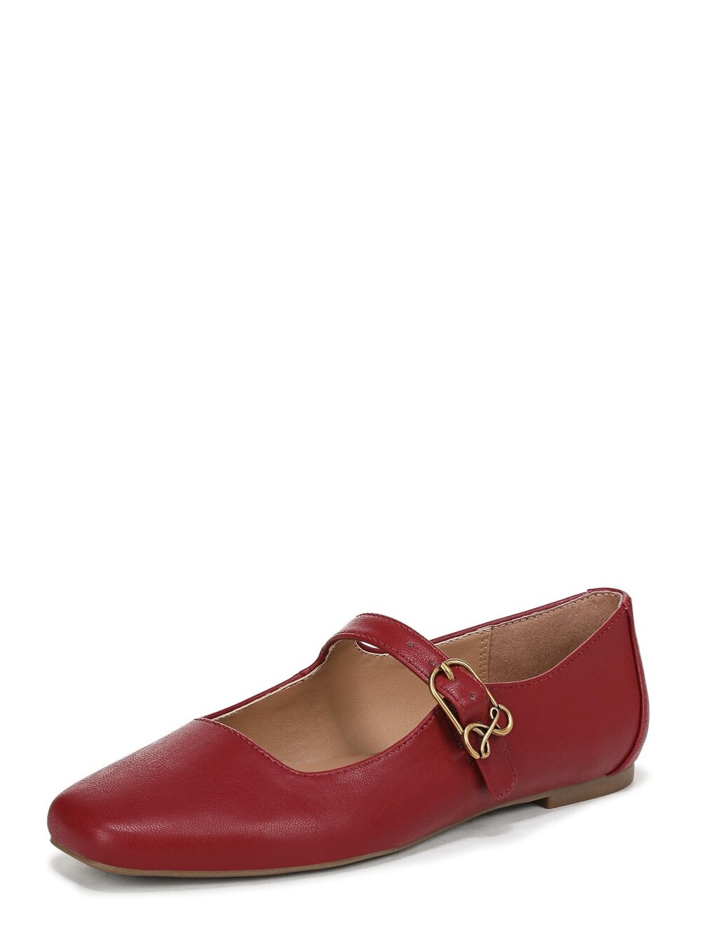 Sam & Libby Women's Cute Fredi Mary Jane Ballet Flat Buckle Vintage Retro Red, 9